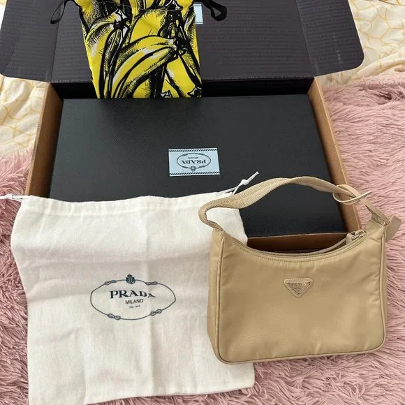 Prada Re-Nylon Re-Edition 2000 mini-bag, Desert beige